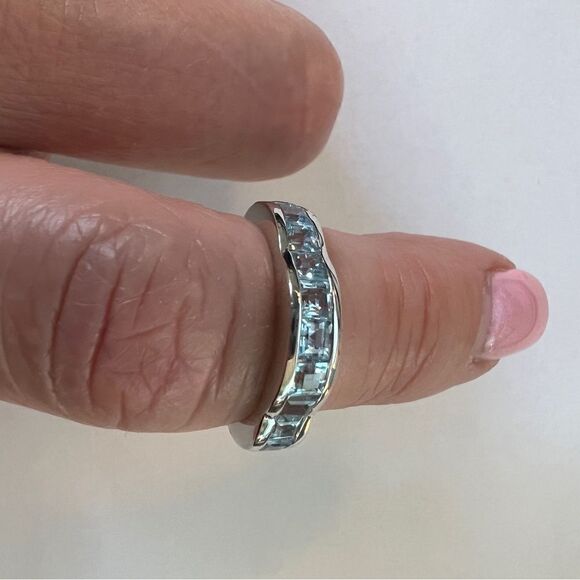 Stunning Ladies Sterling Silver Topaz Size 7 Designer Ring - Picture 5 of 7
